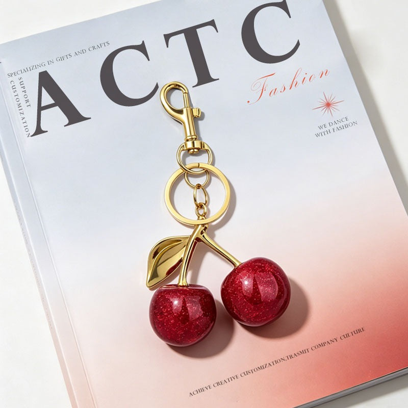 Coach Cherry Keychain Bag Charm - Red cherry
